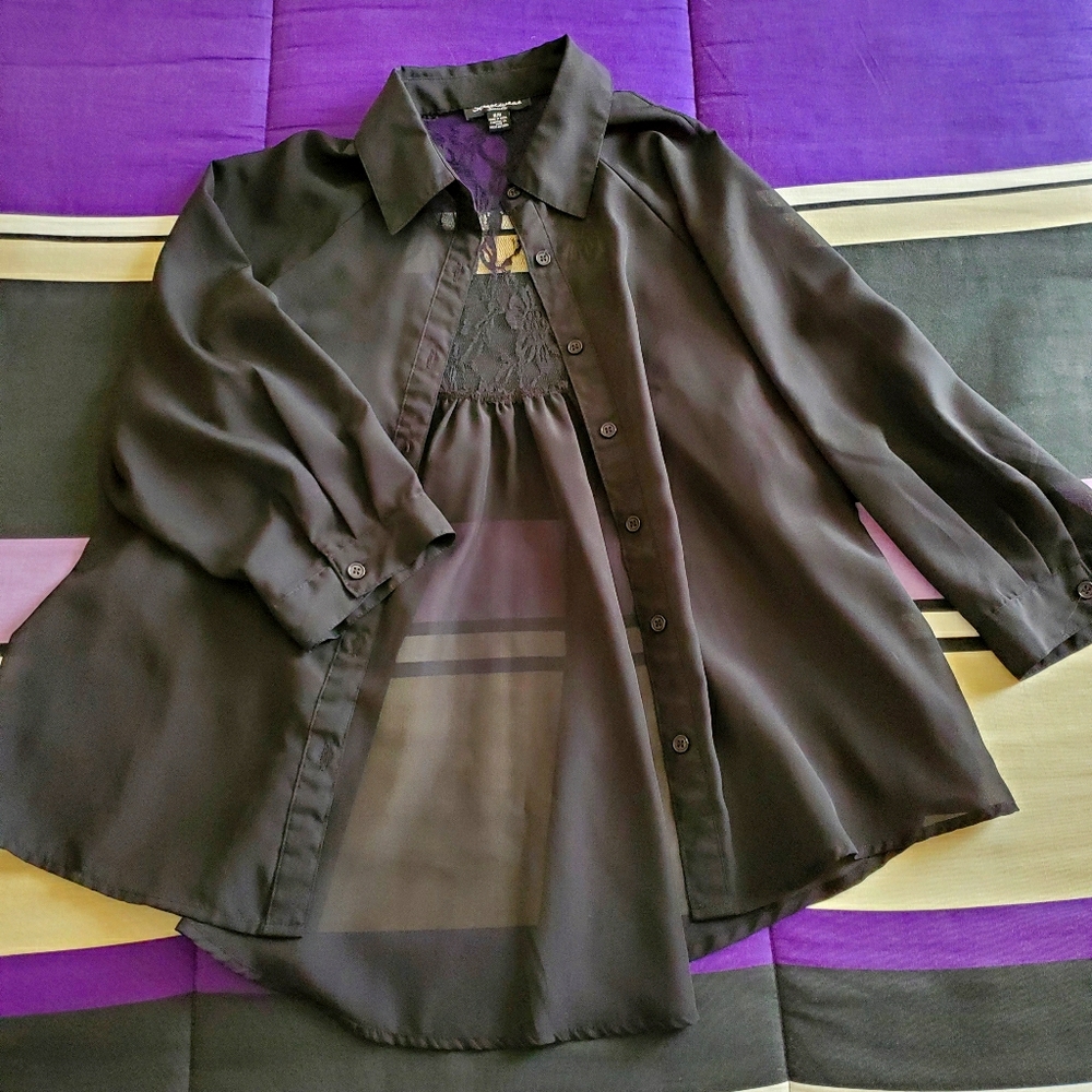Black Chiffon Blouse